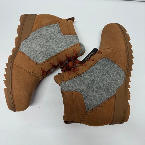 Sorel Womens Evie Ankle Lace Wedge Bootie Velvet Tan Brown Waterproof Size 10.5 - Picture 5 of 8